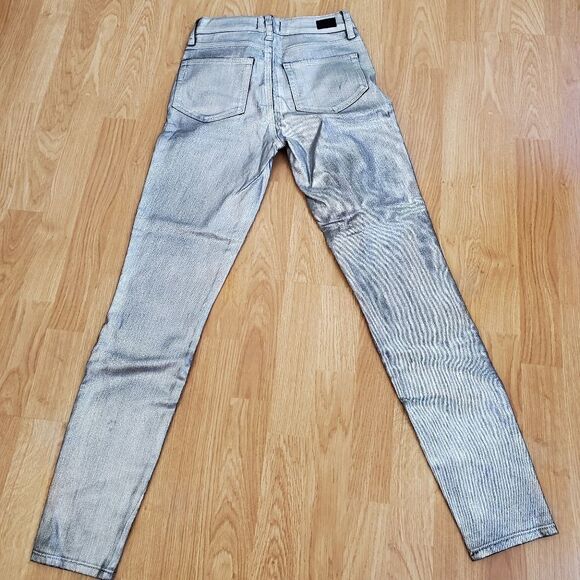 PAIGE Verdugo Ankle Silver Galaxy Metallic Jeans size 26 - Picture 7 of 16